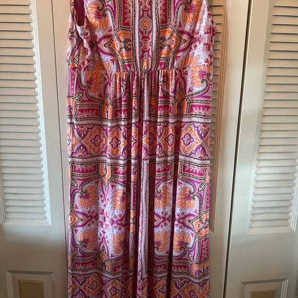chicos size 4 print v neck maxi dress - Picture 5 of 7